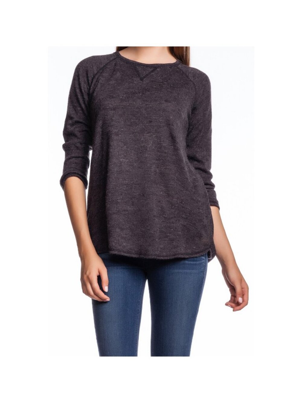 Soft Joie Hertha Top Heather Vintage Khaki Sweater Pullover Raglan NWT XS